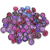 100pcs Mixed 18mm Glass Snap Button Jewelry for Leather Snap Bracelet