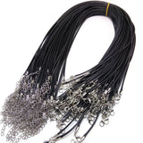 100pcs Leather Wax Rope Cord Necklace Chain DIY String Strap Rope Lobster Clasp