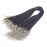 100pcs Leather Wax Rope Cord Necklace Chain DIY String Strap Rope Lobster Clasp