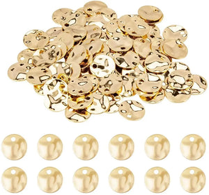 100pcs Brass Pendants Flat Round Charms for DIY Jewelry Making