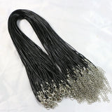 100pcs Rope Chain 1.5mm 2mm Leather String Cord Necklace Lobster Clasps