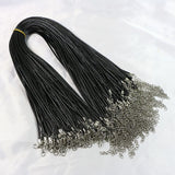 100pcs Rope Chain 1.5mm 2mm Leather String Cord Necklace Lobster Clasps