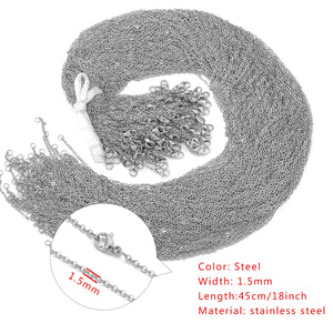 100pcs 18K Stainless Steel Plated Link Chain DIY Jewelry Supplies