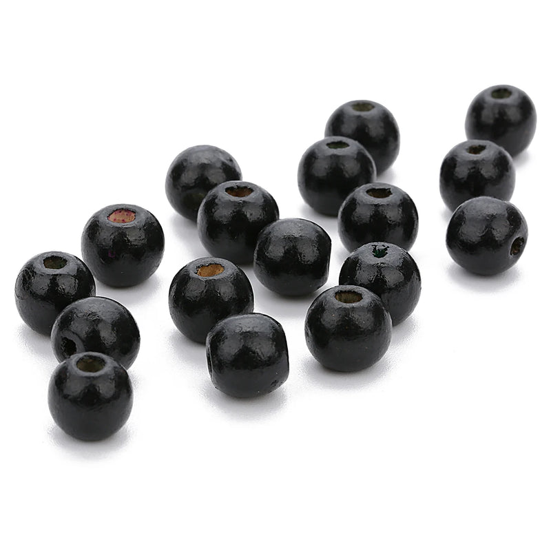 100pcs Wood Round Ball Beads 12mm Wooden Spacer Charm Bead 3mm Hole DIY Jewelry