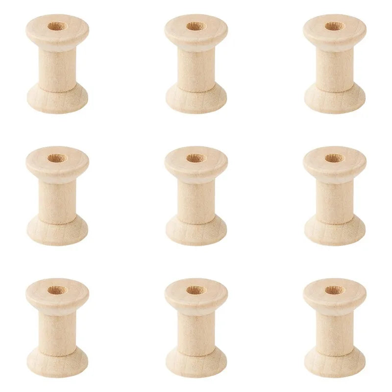 100pcs Wooden Empty Spools for Wire Thread Bobbins Coils Bobbin Tool DIY