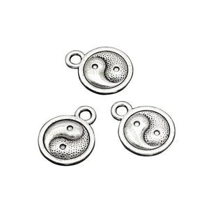 100pcs Yin Yang Charms, Tibetan Silver Tai Chi Charm Pendant 13x10mm