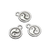 100pcs Yin Yang Charms, Tibetan Silver Tai Chi Charm Pendant 13x10mm