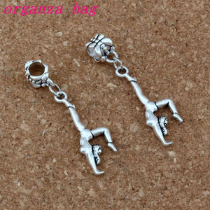100pcs Gymnastics Gymnast Dangles Beads for Charm Bracelet