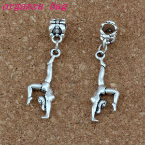 100pcs Gymnastics Gymnast Dangles Beads for Charm Bracelet