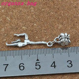 100pcs Gymnastics Gymnast Dangles Beads for Charm Bracelet