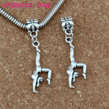 100pcs Gymnastics Gymnast Dangles Beads for Charm Bracelet