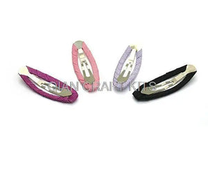 100pcs Ribbon Wrapped Oval Sanp Clip-Baby Girl Hair Sanp Clip