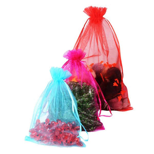 100pcs Colorful Candy Organza Bags Wedding Christmas Pouches