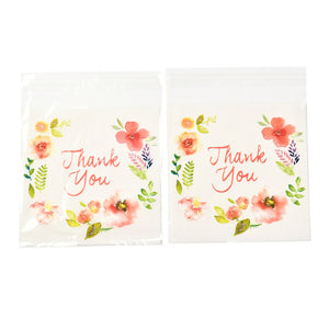 100pcs Thank You Self-Sealing Plastic Bags for Gifts & Treats