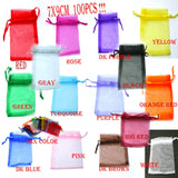 100pcs 16 Colors 7x9cm Organza Bags Jewelry Display & Jewelry Pouches