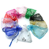 100pcs 7*9cm Mixed Bronzing Organza Gift Bags&Pouches For DIY Jewelry