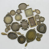 100pcs Mixed Size Antique Bronze Charm Pendants DIY Jewelry Supply