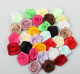100pcs 36mm-45mm Satin Flowers Ribbon Rose Flower DIY Decoration