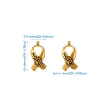 100pcs/box Breast Cancer Awareness Ribbon Charms Pendant Hope Tibetan Style