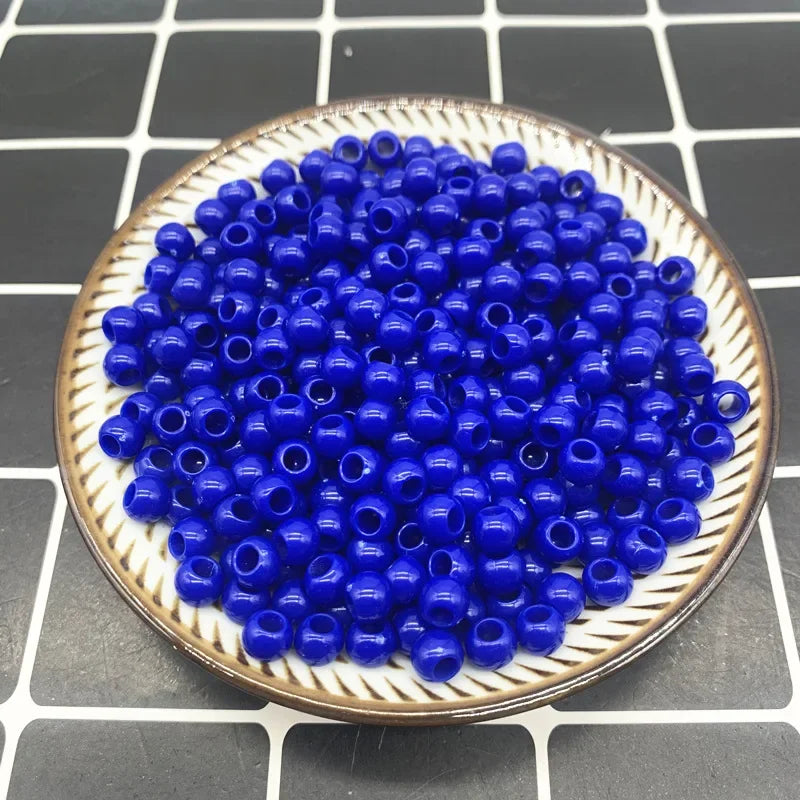 100pcs Colorful Pony Beads Kids DIY Crafts Hair Beads 6mm