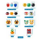 100pcs/box Halloween Lampwork Beads Mix Shapes For DIY Jewelry