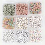 100pcs Mixed Acrylic Letter Beads Cube Round Spacer DIY Jewelry Making