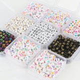 100pcs Mixed Acrylic Letter Beads Cube Round Spacer DIY Jewelry Making