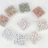 100pcs Mixed Acrylic Letter Beads Cube Round Spacer DIY Jewelry Making