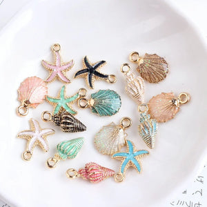 100pcs Sea Shell Charms Ocean Pendants DIY Craft Jewelry Decoration