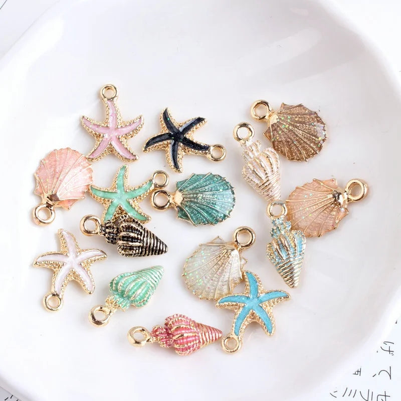 100pcs Sea Shell Charms Ocean Pendants DIY Craft Jewelry Decoration