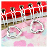 100pcs Love Heart Beads Charm Antique Silver Plated Jewelry Making Accessories