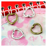 100pcs Love Heart Beads Charm Antique Silver Plated Jewelry Making Accessories