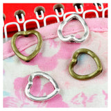 100pcs Love Heart Beads Charm Antique Silver Plated Jewelry Making Accessories