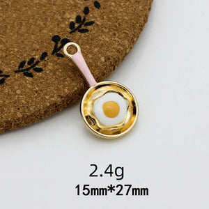 100pcs Mini Pan and Spatula Alloy Pendant Set