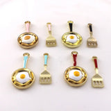 100pcs Mini Pan and Spatula Alloy Pendant Set