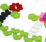 100pcs Glitter Heart Flat Back Cabochons 3D DIY Mix (White & Red)