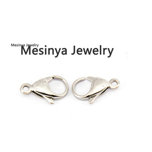 100pcs 15mm Stainless Steel Lobster Clasps - Jewelry Accessories