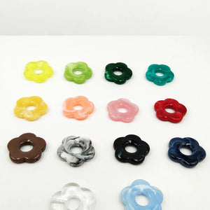 100pcs Resin Flowers Earring Part Beads for Jewelry Making