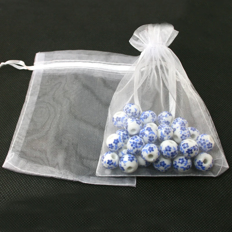 100pcs/lot 10*15cm Organza Jewelry Gift Bag Wedding