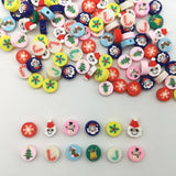 100pcs Christmas Pattern Beads 10mm Polymer Clay Spacer Loose Beads