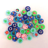 100pcs Christmas Pattern Beads 10mm Polymer Clay Spacer Loose Beads