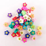 100pcs Christmas Pattern Beads 10mm Polymer Clay Spacer Loose Beads