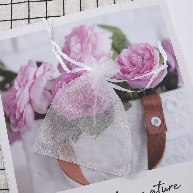 100pcs/lot Organza Bags Jewelry Packaging Wedding Birthday Pouches