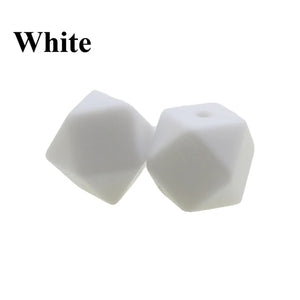 100pcs Mini Hexagon Silicone Beads Baby Teether BPA DIY Necklace