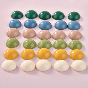 100pcs 12mm Print Geometry Resin Beads DIY Jewelry Earring Accessory