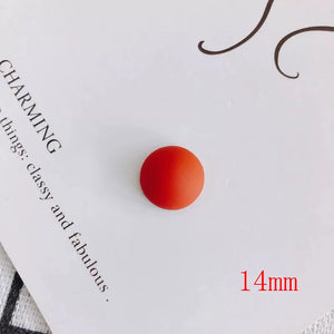 100pcs 14mm Rubber Paint Flatback Resin Beads DIY Jewelry Earring Garment Hair