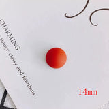 100pcs 14mm Rubber Paint Flatback Resin Beads DIY Jewelry Earring Garment Hair