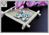 100pcs 15mm Green Plum Blossom Ceramic Beads DIY Craft Bracelet Necklace