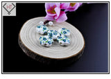100pcs 15mm Green Plum Blossom Ceramic Beads DIY Craft Bracelet Necklace