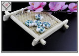 100pcs 15mm Green Plum Blossom Ceramic Beads DIY Craft Bracelet Necklace